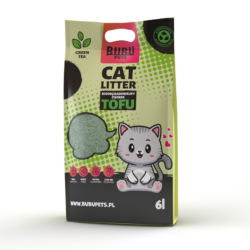BUBU PETS Żwirek dla kotów Tofu biodegradowalny 2,5kg -6L zielona herbata-1