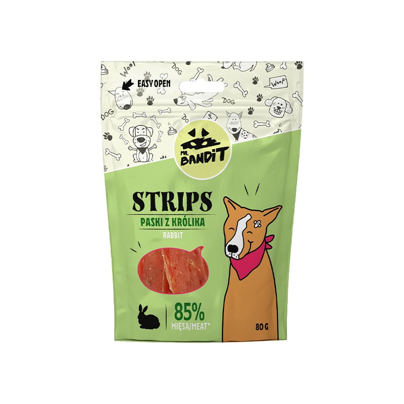 Mr. Bandit STRIPS paski z królika 80g/ rabbit 80g
