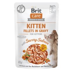 Brit Care Cat Kitten Fillets in Gravy with Savory Salmon Enriched with Sea Buckthorn and Nasturtium