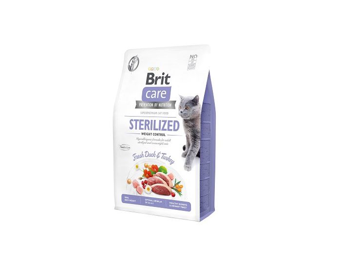 BRIT CARE GRAIN-FREE bezzbożowa, hypoalergiczna formuła dla dorosłych sterylizowanych kotów i kotów z nadwagą