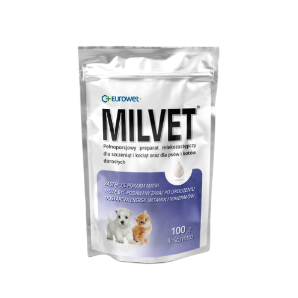 Eurowet MILVET - preparat mlekozastepczy dla szczeniąt i kociąt - saszetka 100g