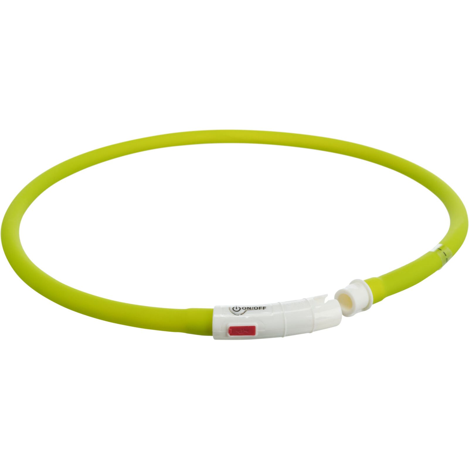 Opaska świecąca USB, dla psa, zielona, silikon, XS–XL: 70 cm/ 10 mm, - obrazek 2