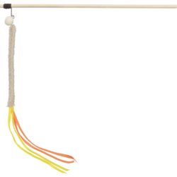 Wędka, dla kota, plastik/plusz/drewno, 40 cm