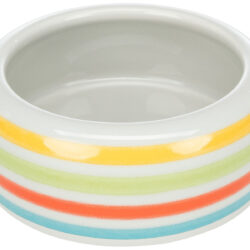 Miska ceramiczna dla świnki morskiej, zielona paski 200 ml/śr.11 cm