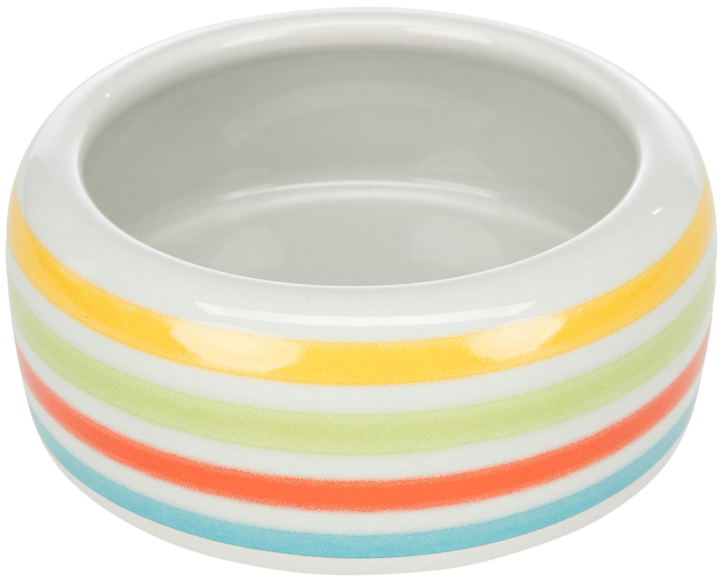 Miska ceramiczna dla świnki morskiej, zielona paski 200 ml/śr.11 cm