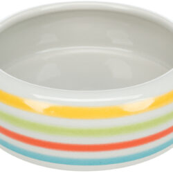 Miska ceramiczna dla królika, zielone paski 500 ml/śr.16 cm