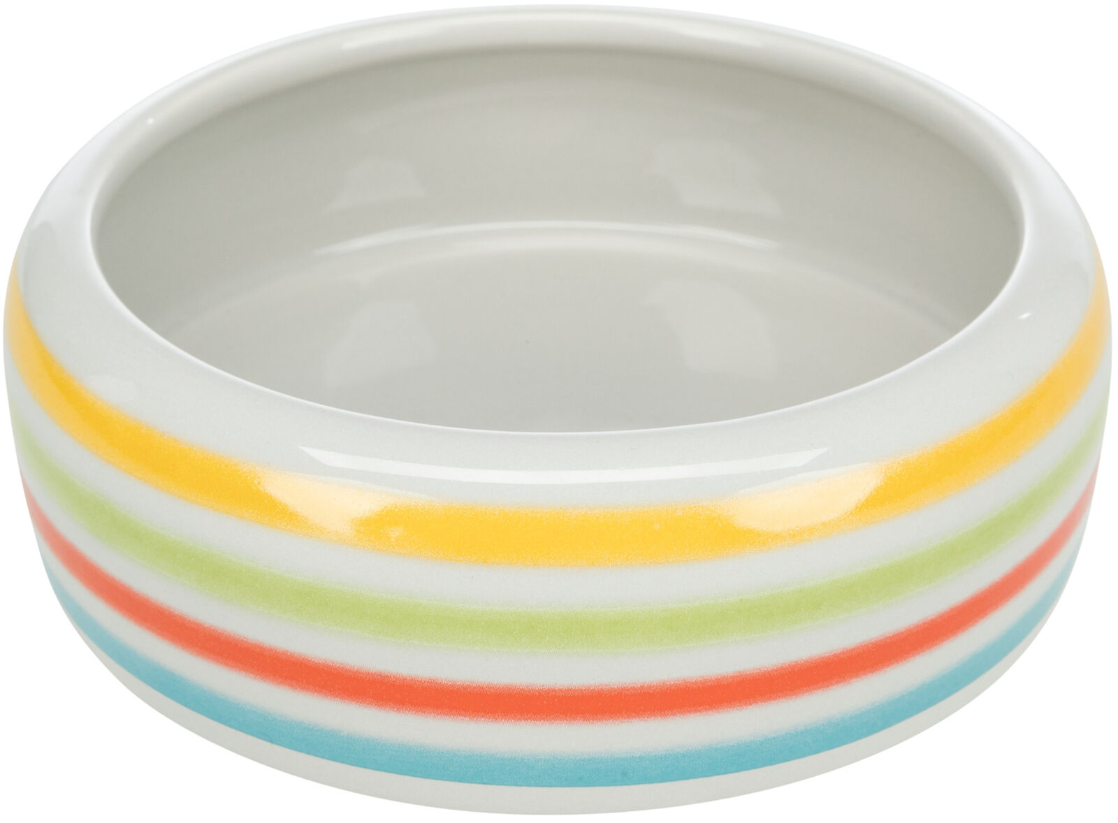 Miska ceramiczna dla królika, zielone paski 500 ml/śr.16 cm