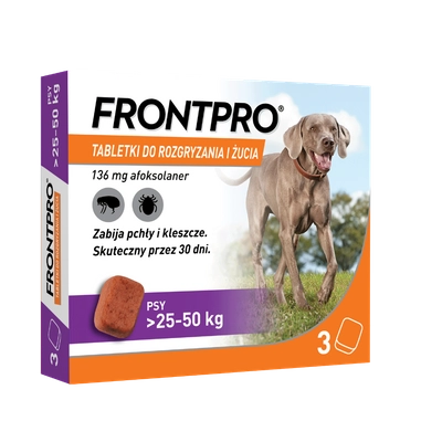Frontpro tabletki na pchły i kleszcze XL 136mg 25-50kg