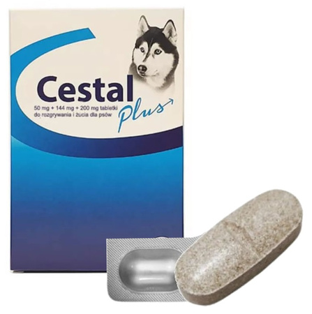 CESTAL PLUS 50/144/200mg TABLETKI NA ODROBACZANIE DLA PSÓW 1szt