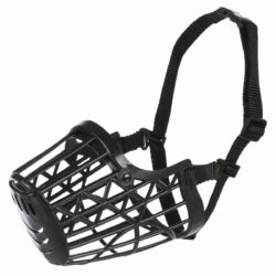 Kaganiec plastikowy, dla psa, czarny, M-L, dł. pyska 26 cm, szer. paska 7 cm