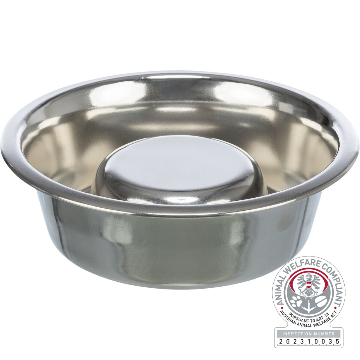 Slow Feeding, miska, dla psa, stal nierdzewna, 0,6 l/ d17 cm