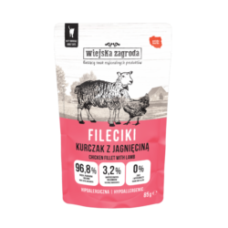 Karma mokra dla kota Wiejska Zagroda Fileciki Kurczak z jagnięciną (dorosły) 85g