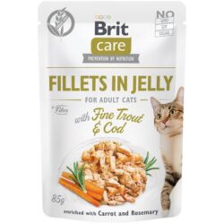 BRIT Care Cat GF Adult Trout / Cod Pstrąg Dorsz Galaretka 85g