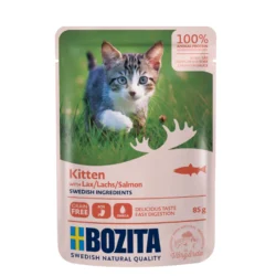 Bozita Kitten karma dla kociąt kawałeczki w sosie z Łososiem 85g