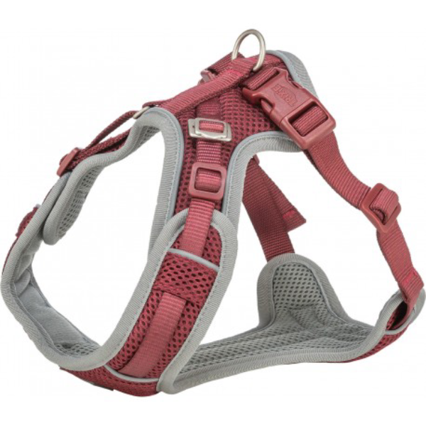 Premium FlexMesh, szelki, dla psa, sangria, S–M: 48–69 cm/20 mm, dostosowane dla mopsów i buldogów