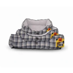 Legowisko dla psa prostokątne CHECKERED S 50x40x15cm zipper