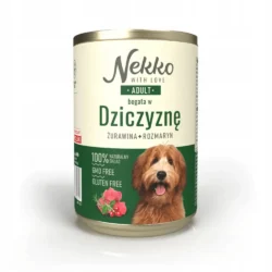 NEKKO ADULT KARMA MOKRA DLA PSA DZICZYZNA ROZMARYN ŻURAWINA 400g