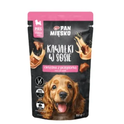 Karma mokra dla psa Pan Mięsko Kawałki w sosie Cielęcina z przepiórką (szczeniak) 150g