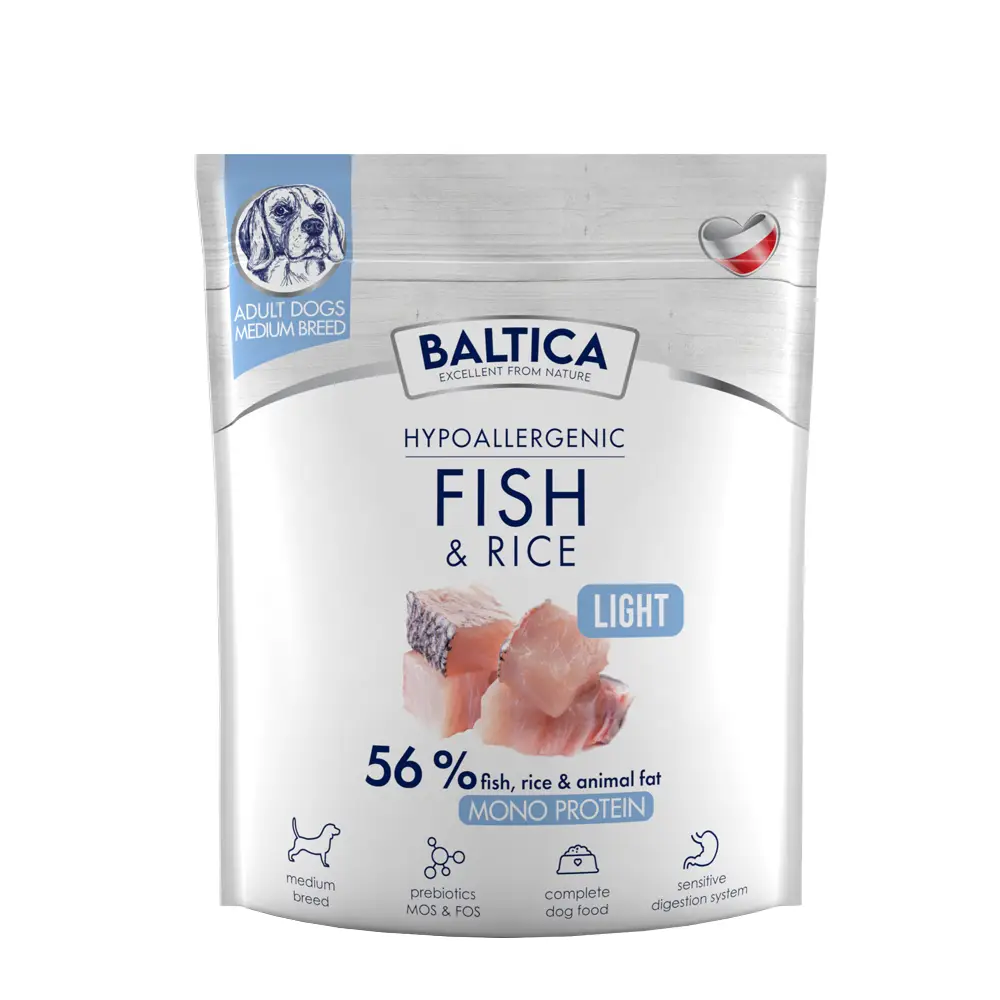 Ryba z ryżem (Light) dla ras średnich karma 1kg - Baltica Nutraceutic