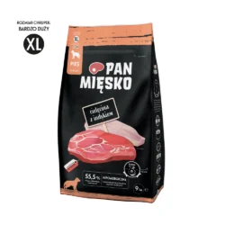 Pan Mięsko Karma sucha dla psa Cielęcina z indykiem (dorosły) chrupki XL 9kg