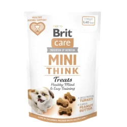 Brit Care Dog Mini Snacks Think, indyk, 50g Półmiękkie, funkcjonalne smakołyki dla psów małych i miniaturowych
