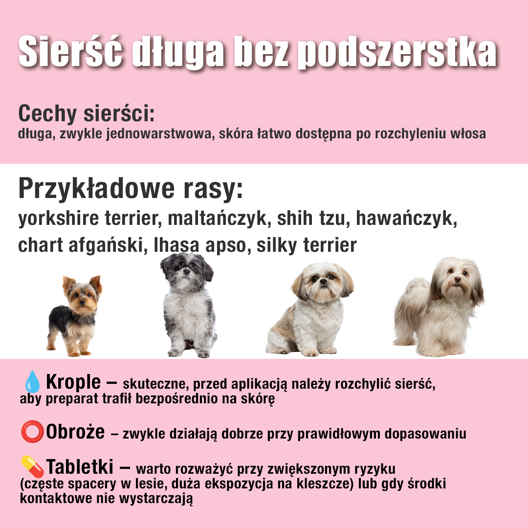 środek na kleszcze - długa sierść bez podszerstka