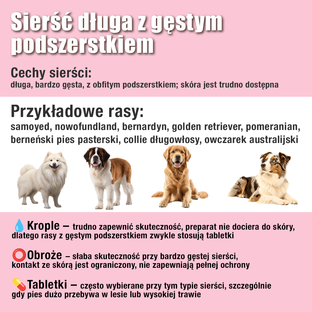 środek na kleszcze - długa sierść z podszerstkiem