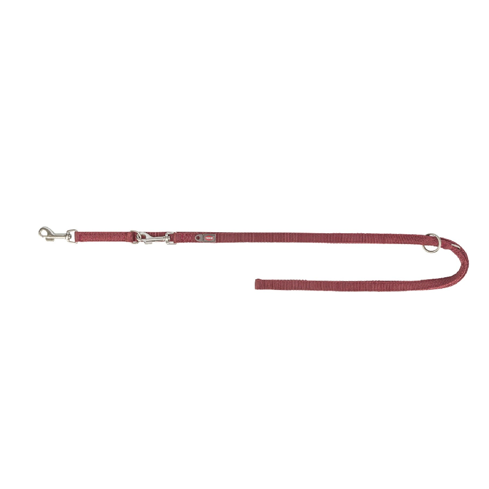 Premium smycz regulowana dla psa, dwustronna, taśma, bordowa, L–XL: 2.00 m/25 mm - obrazek 3