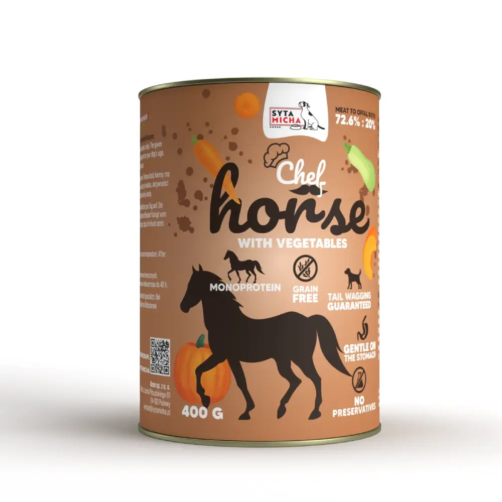 Karma mokra dla psa Koń z warzywami 400g