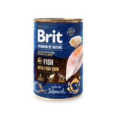 Brit Premium by Nature, smak rybny z rybią skórą, 400 g