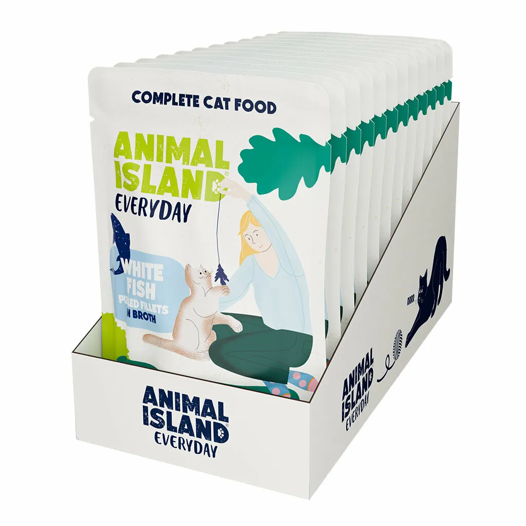 ANIMAL ISLAND KOT WHITE FISH 85G - obrazek 2